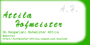 attila hofmeister business card